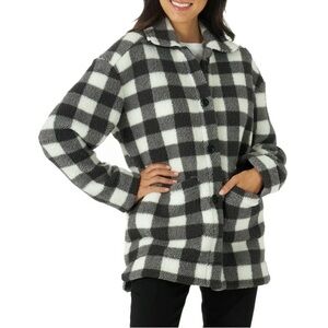 Lee Women's Fleece Jacket Checker Button Down Long Sleeve Lumberjack Barn XL